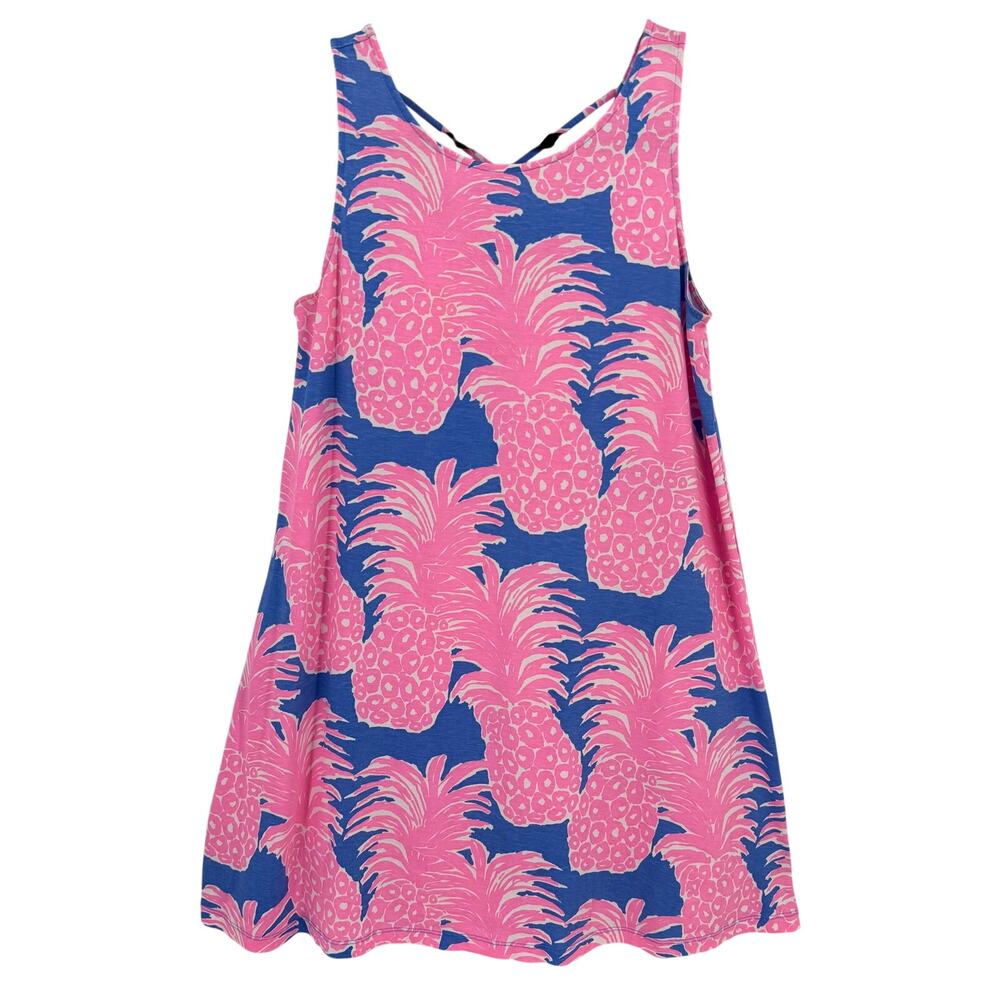 Lilly Pulitzer Kristen Swing Dress Size M Blue Haven Little Flamenco Pineapple